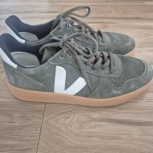 Veja Green and White Sneakers